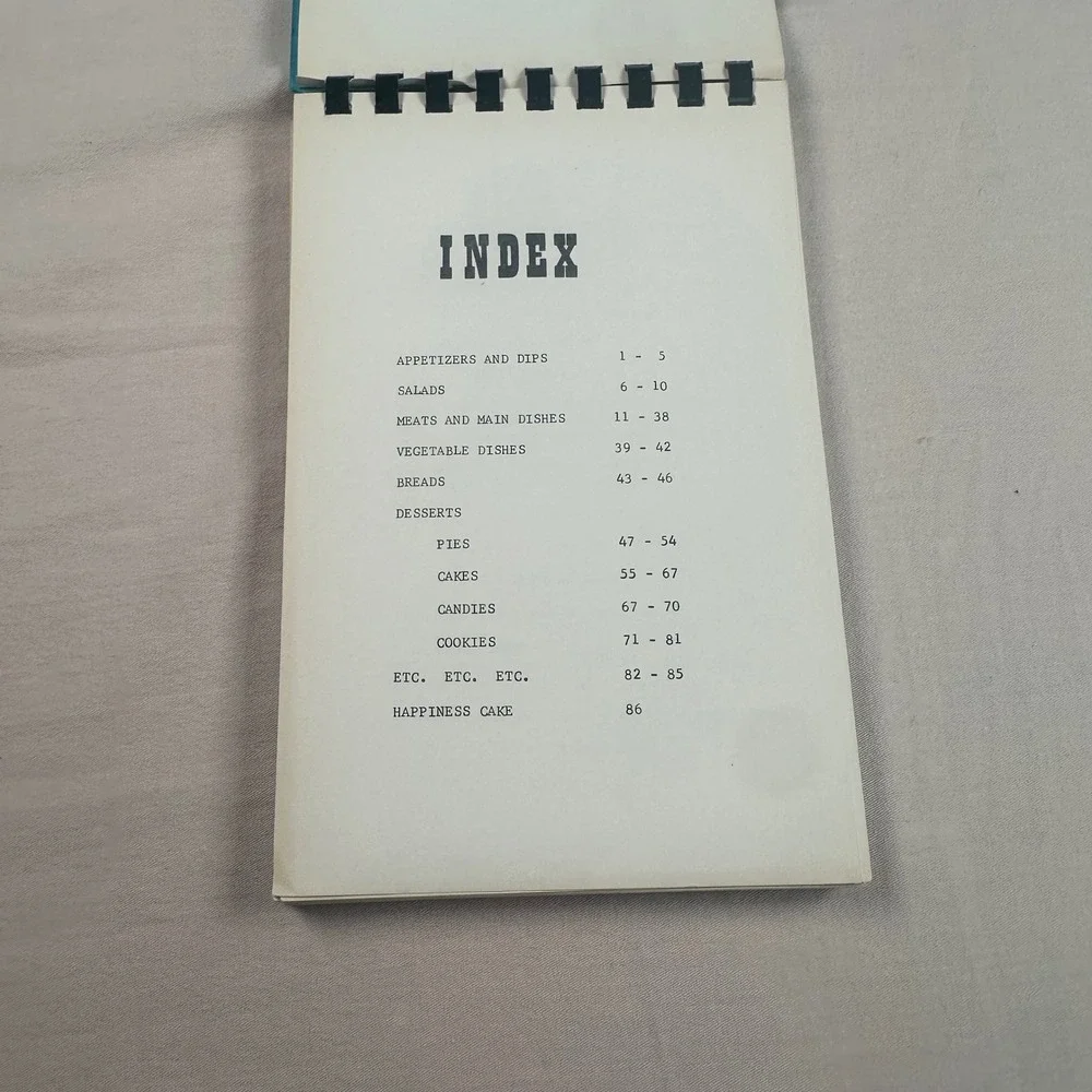 Vintage 1973 What's Cooking at Springridge Community Cookbook Spiral Bound Blue